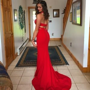 Sherri Hill Red Cutout Prom Dress